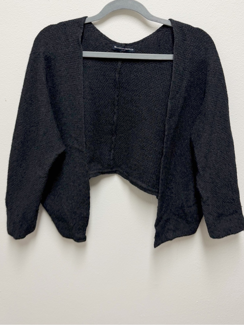 Brandy Melville Black Cropped Open-Front Cardigan